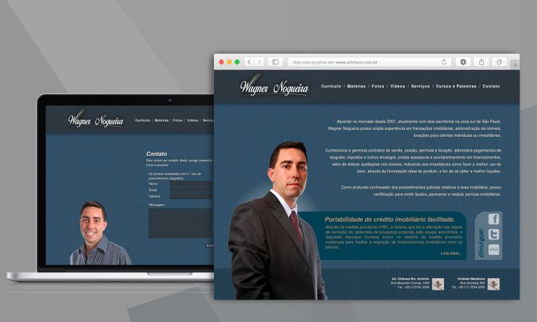 Site – Wagner Nogueira – 1ª versão