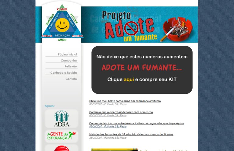 Criação do site Adote um Fumante