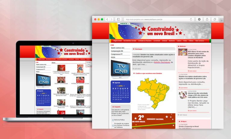 Criação do site do PT – Construindo um novo Brasil