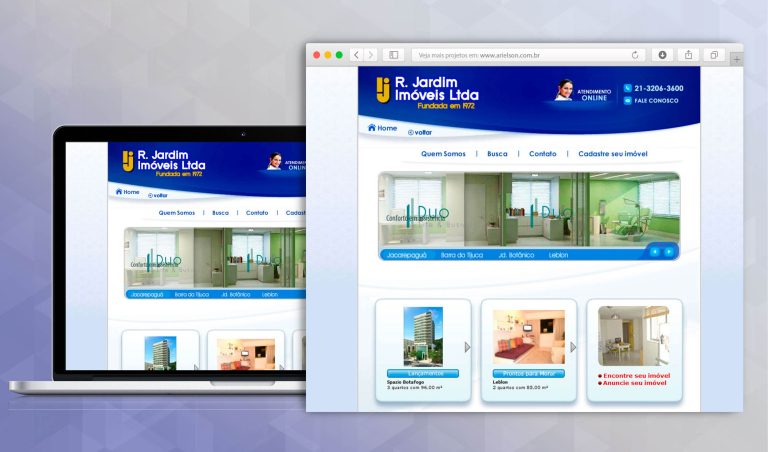 Criação do site da R Jardim Imóveis