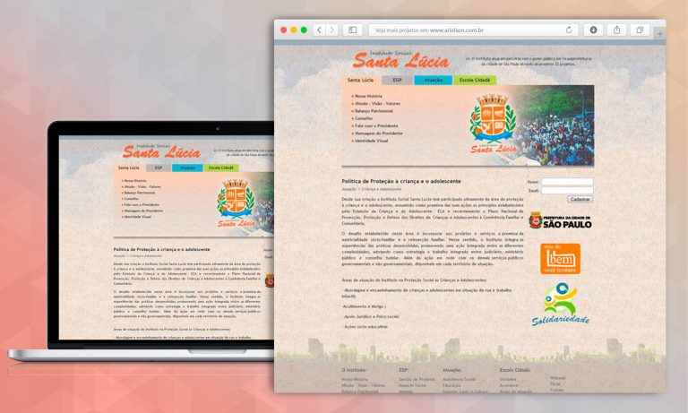 Site para o Instituto Santa Lúcia